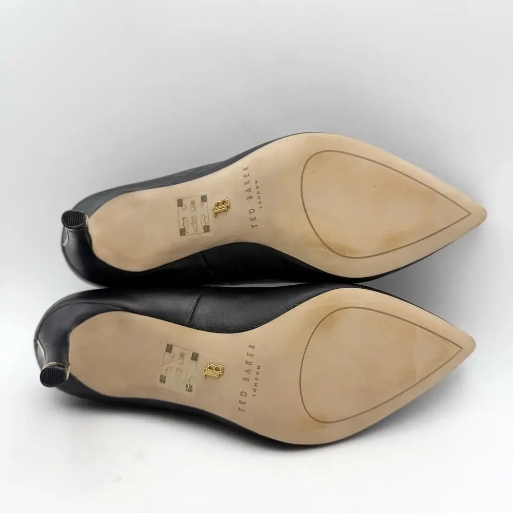 Ted Baker Womens Charlotte Pumps Size 7 EU 37.5 Black Leather EUC